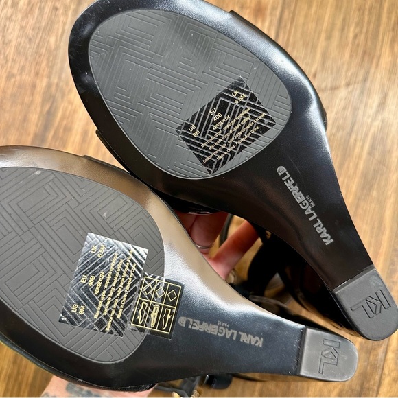 Karl Lagerfeld Paris Wedge Ankle Strap Sandals Size 9M - Picture 10 of 11